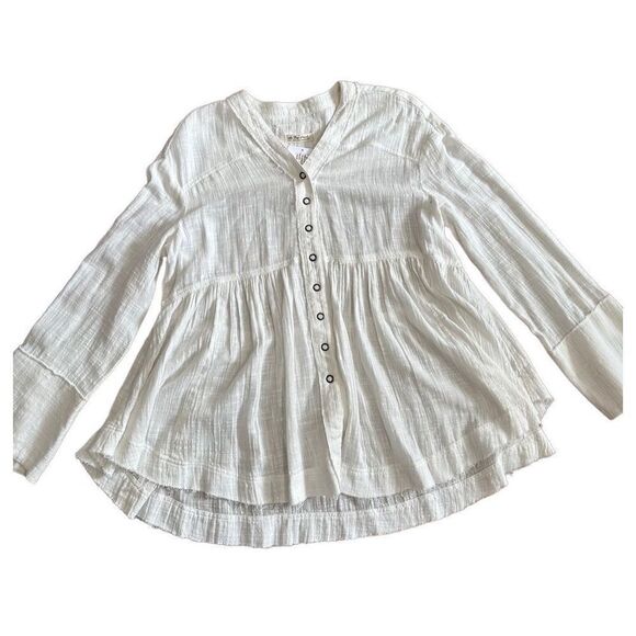 NEW Free People Miles Away Babydoll‎ Top in White sz S - Picture 3 of 12